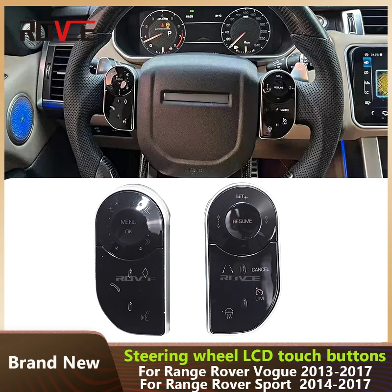 ROVCE Car Steering Wheel Buttons For Range Rover Vogue L405 2013-2017 Range Rover Sport L494 2014-2017 Keys Touch Button