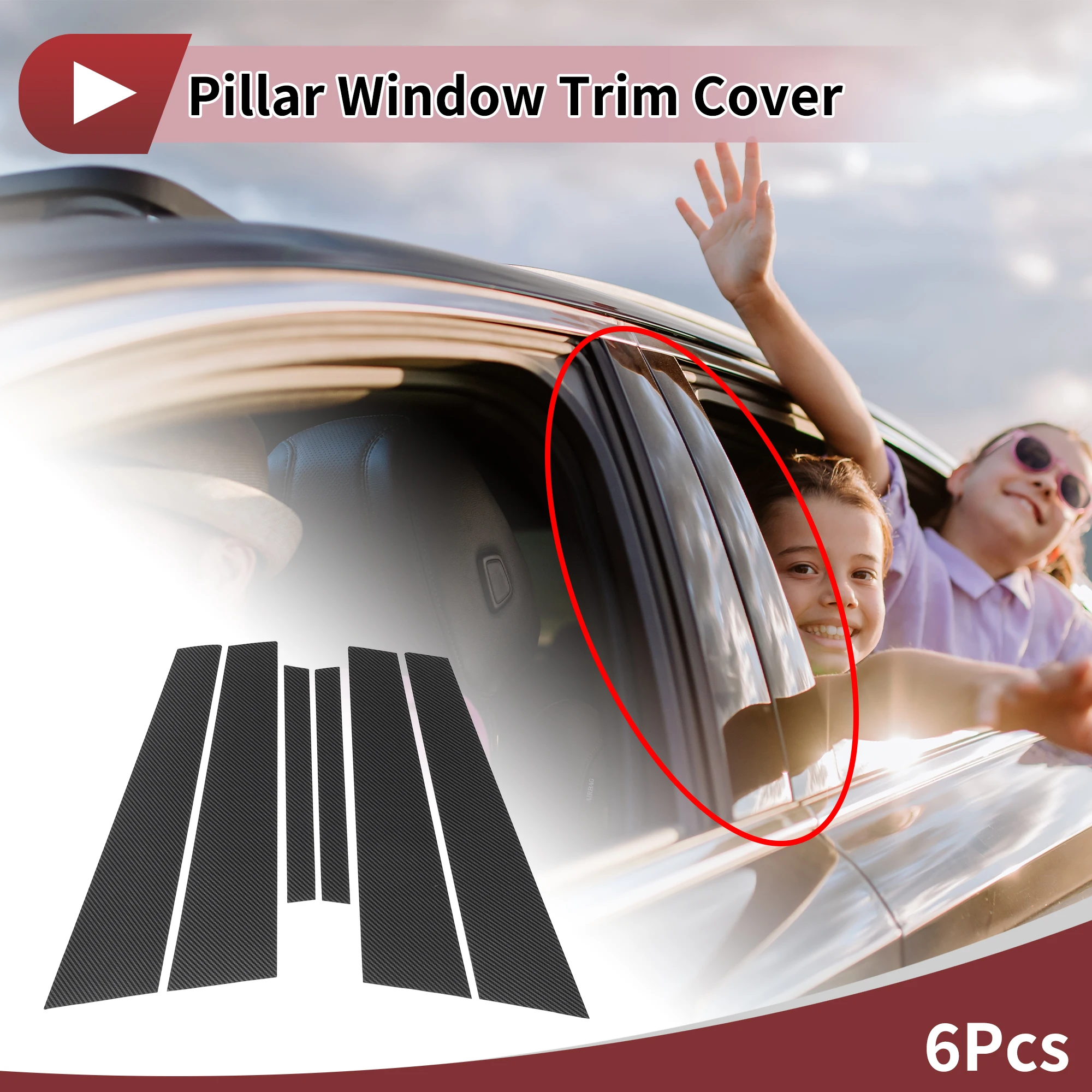 

UXCELL Door Pillar Window Trim Front Rear Left Right for Jaguar XE 16-23 Anti Scratch Sticker Pillar Posts Door Outer Exterior C