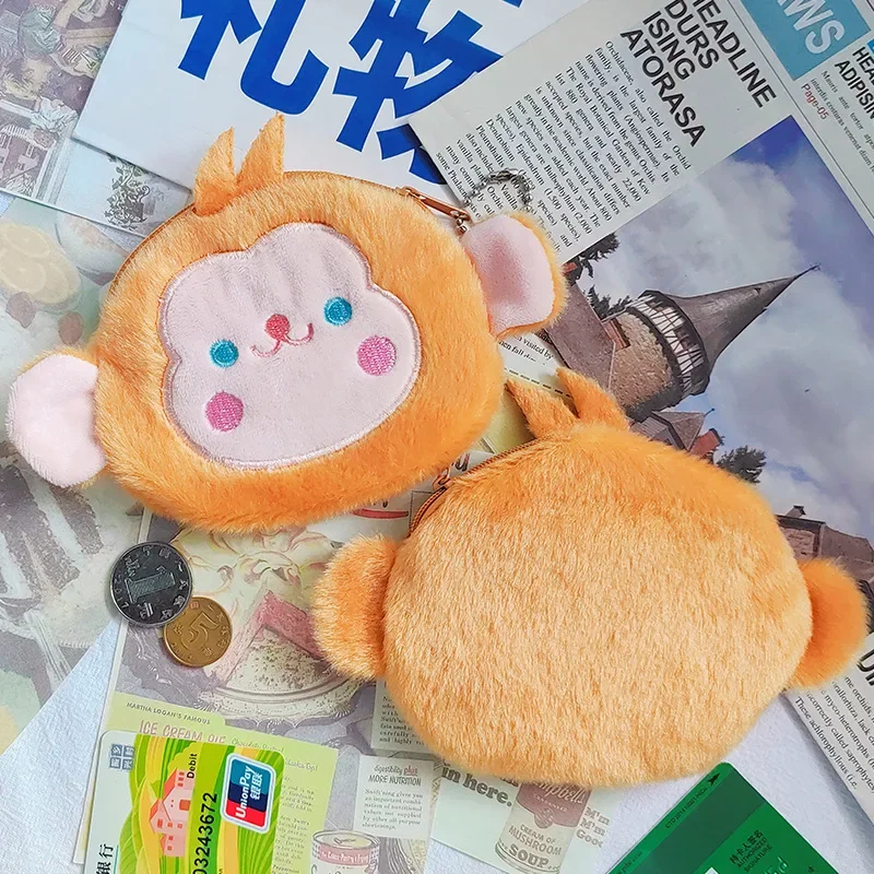 New Cartoon Cute Little Monkey Coin Purse Plush Pendant Coin Purse Plush Toy Cute Portable Bag Birthday Christmas Gift