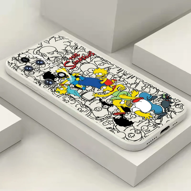 The Simpsons custodia per telefono Disney per Huawei P50 P50E P40 P30 P20 PRO LITE 5G P Smart Z S 2021 Silicone liquido Back Funda