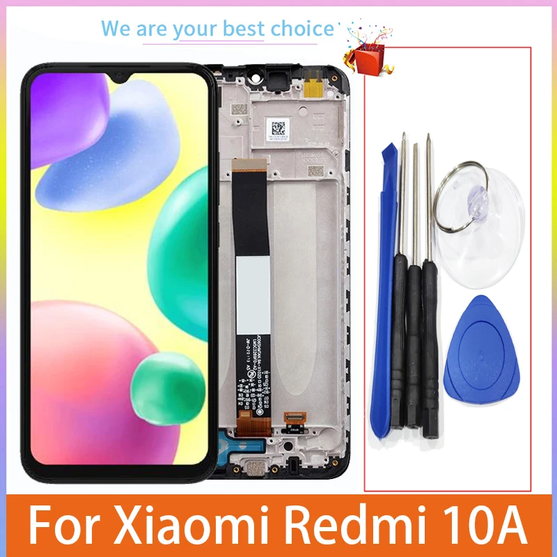 For Xiaomi Redmi 10A LCD Display Touch Screen With Frame Digitizer Assembly Replacement 220233L2C 220233L2G 220233L2I