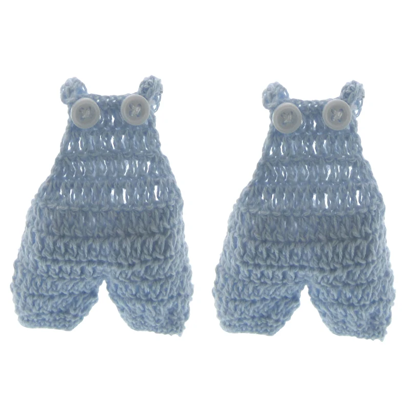 12Pca Handmade miniature crochet jumpsuit for christening baby shower baptism party decorations 7.5 x 7.0cm