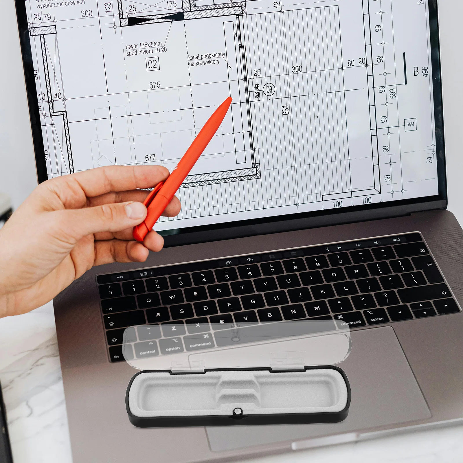 5Pcs Clear Plastic Rectangular Pen Case Transparent Organizer for Stationery Office School Use Elegant Design Dustproof