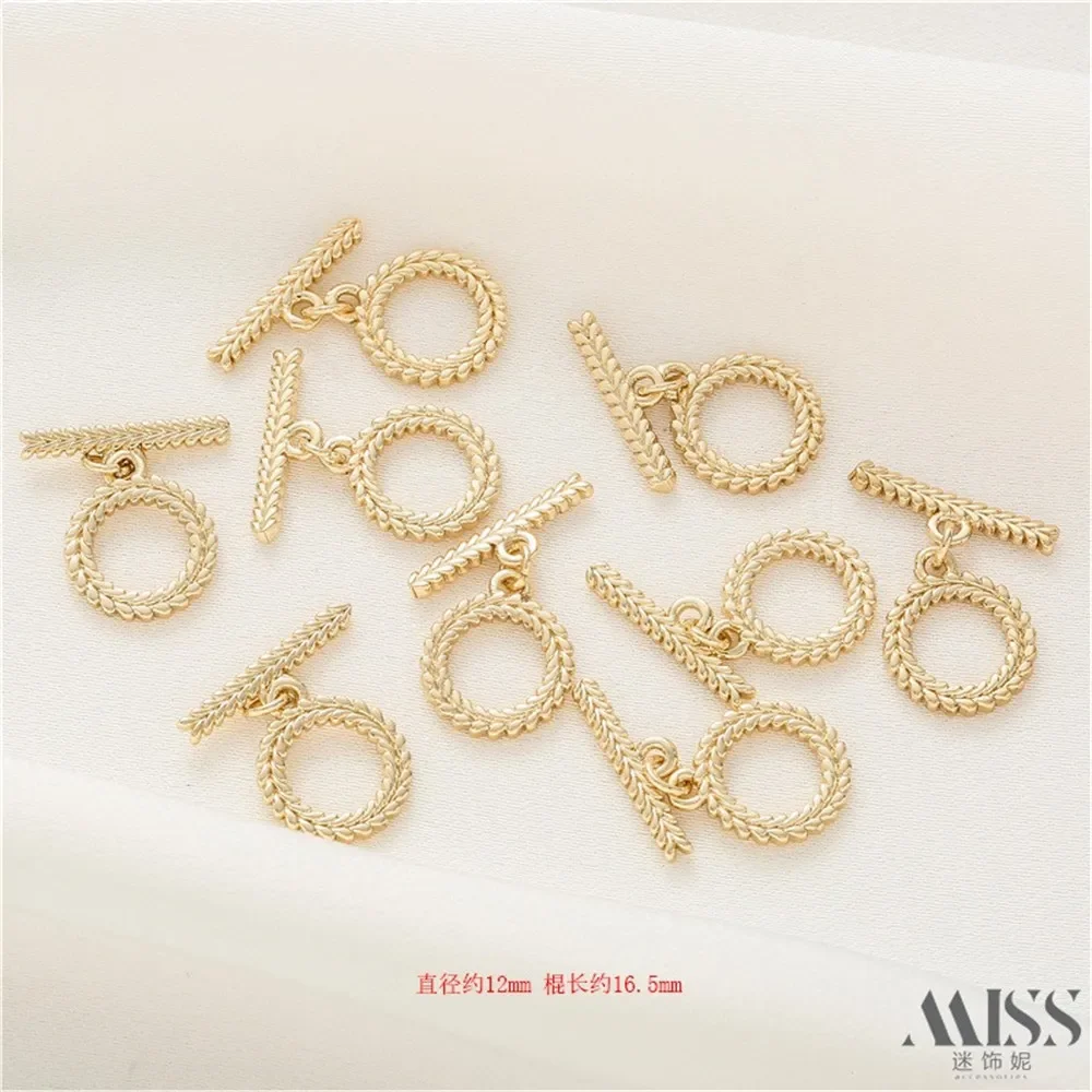 14K Package Gold Color Wheat Ear OT Buckle Connection Buckle End Buckle DIY Handmade Bracelet Necklace Accessories