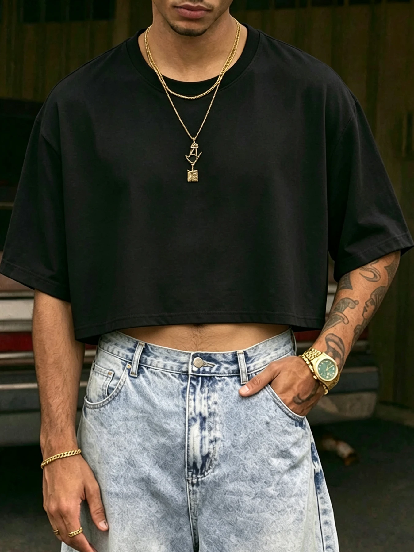 Black White S-3XL Short Sleeve Mens Solid Comfy Crop Tops Casual Loose T-Shirt Street Sport Top Summer Cotton All-Match Clothes