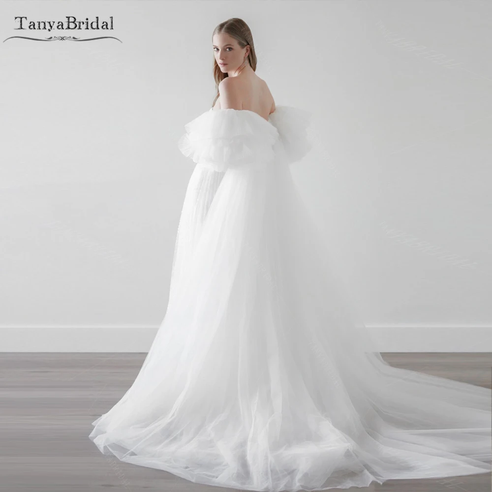 

Oh-So-Romantic Pleated Wedding Cape With Decadent Ruffle Sleeves ,Bridal Long Stole Chic DJ237