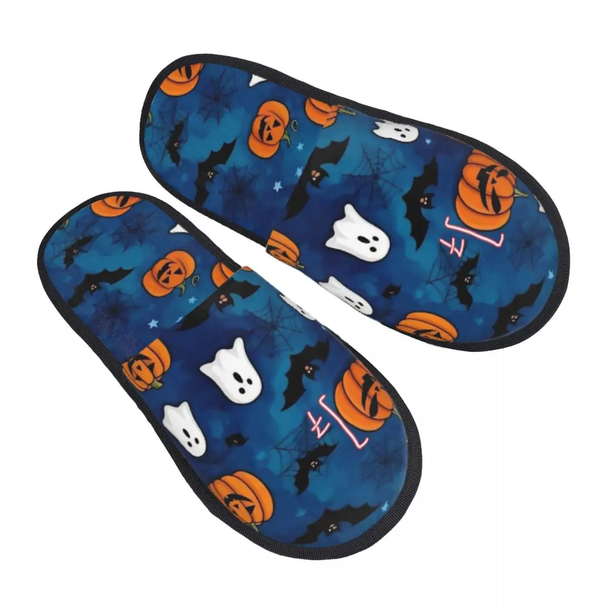 Halloween Ghost Pumpkin Spooky Trick Or Treat Witch Slippers Non-slip Cozy Memory Foam Slides Bedroom