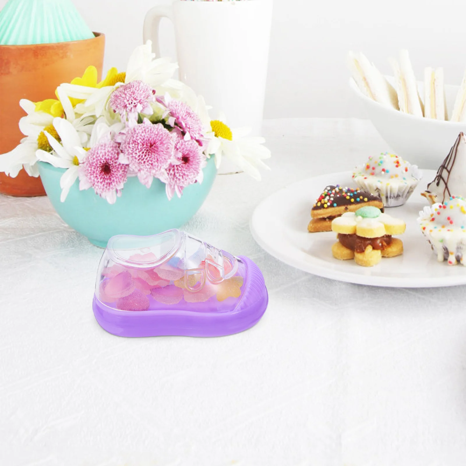 

10Pcs Baby Booties Candy Boxes Mini Fillable Shoe Design Party Favor for Baby Shower Wedding Birthday Decorations Purple