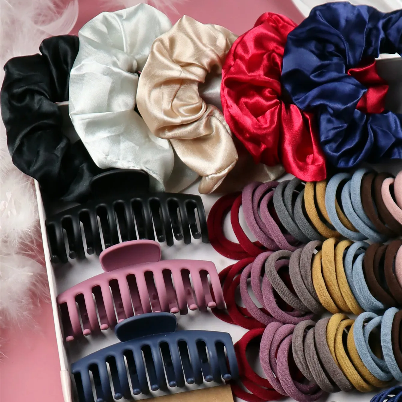 Daily Commuting Hair Accessories Set For Women Girls Hair Claw,Hair Ties,Hair Scrunchies Rubber Band For Hair