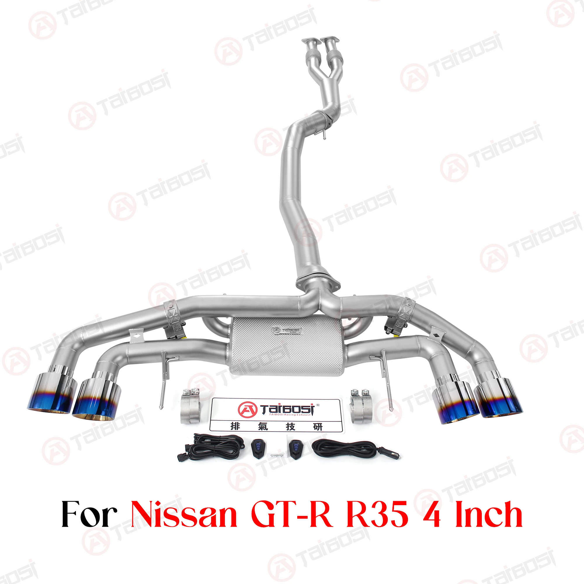 For Nissan GT-R R35 3.8T 2008-2017 Taibosi Catback Exhaust 4inch Performance Racing Electric Valve Muffler Y Pipe Downpipe SS304