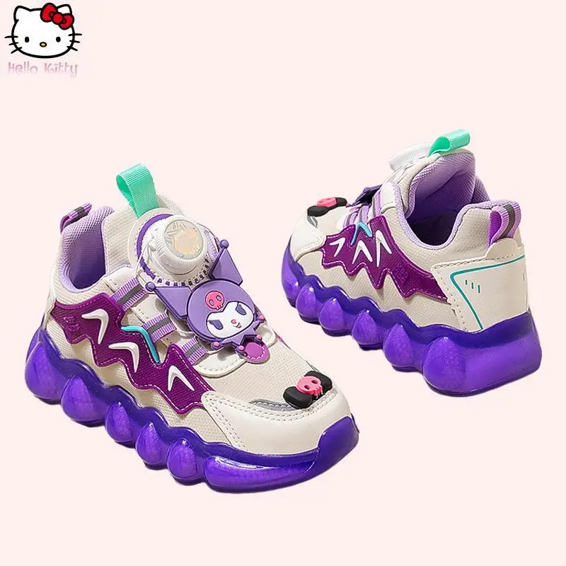Scarpe da ginnastica Kuromi Hello Kitty per bambini Cartoon Kawaii Autunno e inverno Nuove scarpe da papà Anime Girls Sanrio Scarpe da corsa con suola morbida