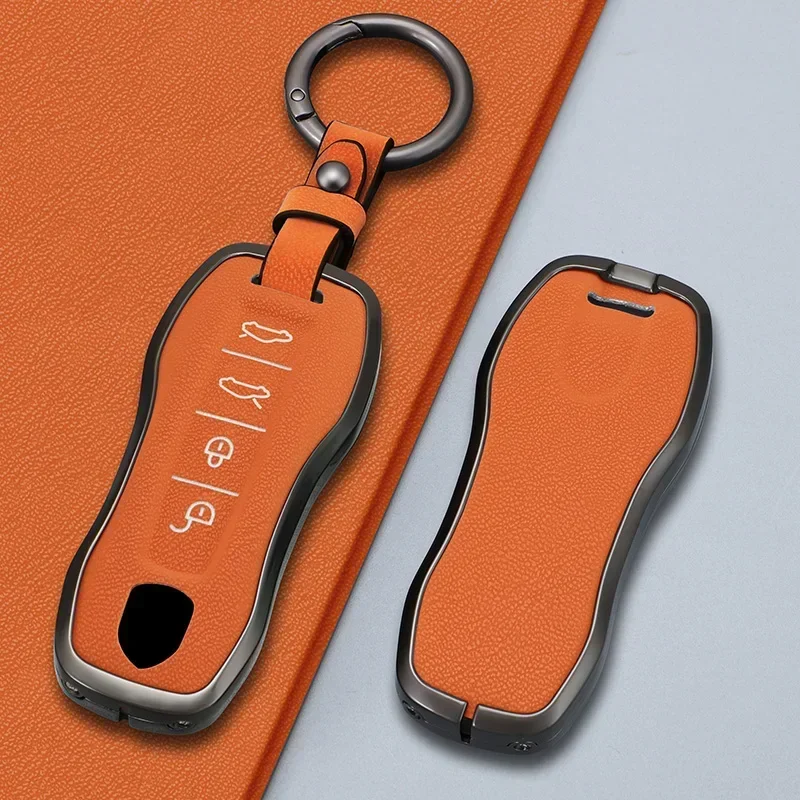 Car Key Cover Case Shell Holder For Porsche Panamera Cayenne 971 911 9YA Macan Boxster 3/4Buttons Keyless Protection Accessories