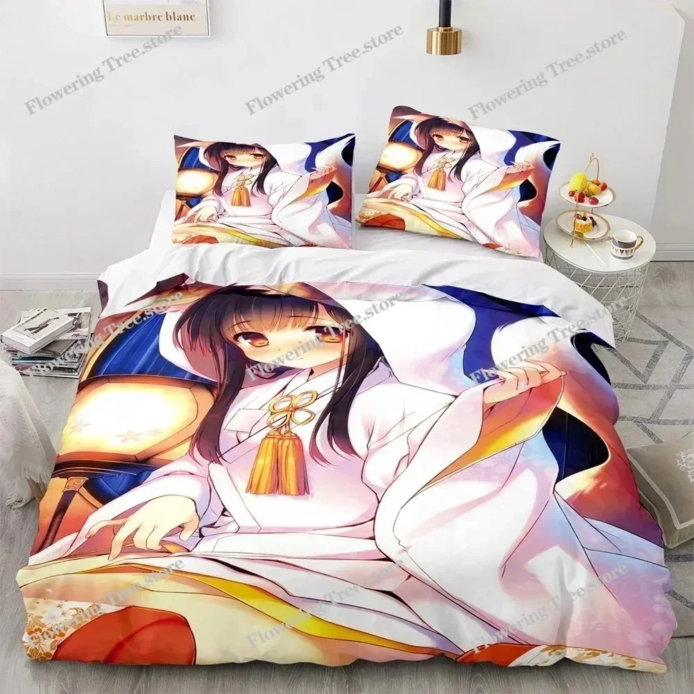 

3D Anime Kawaii Sexy Girl Bedding Set Boys Girls Twin Queen Size Duvet Cover Pillowcase Bed Kids Adult Fashion Home Textile