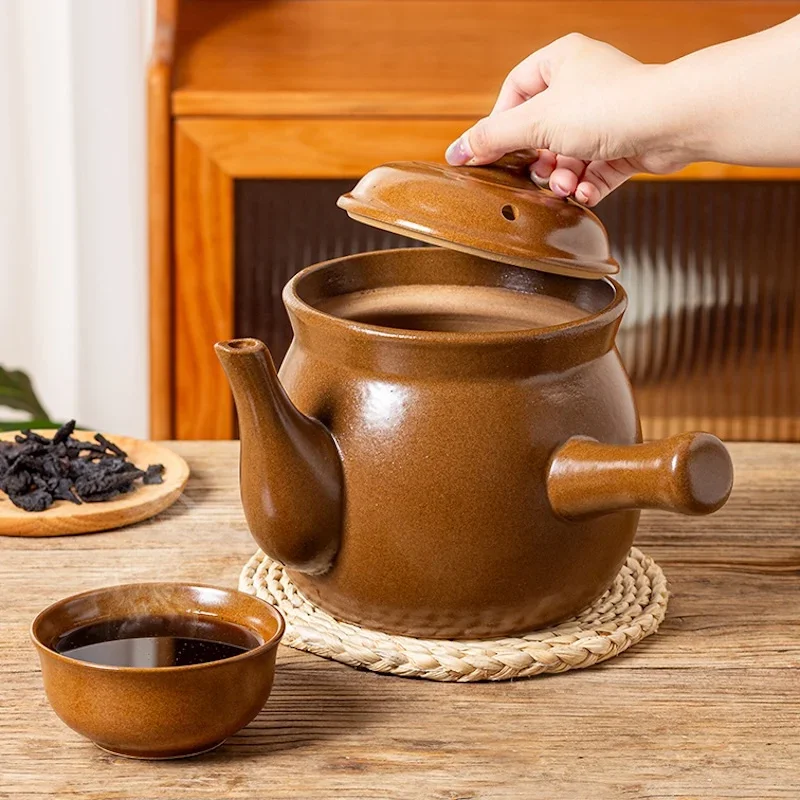 

Slow cooker casserole cooking pot 4.5L Chinese medicine pot Uncoated crock pot Kitchen ceramic cookware clay pots for cooking