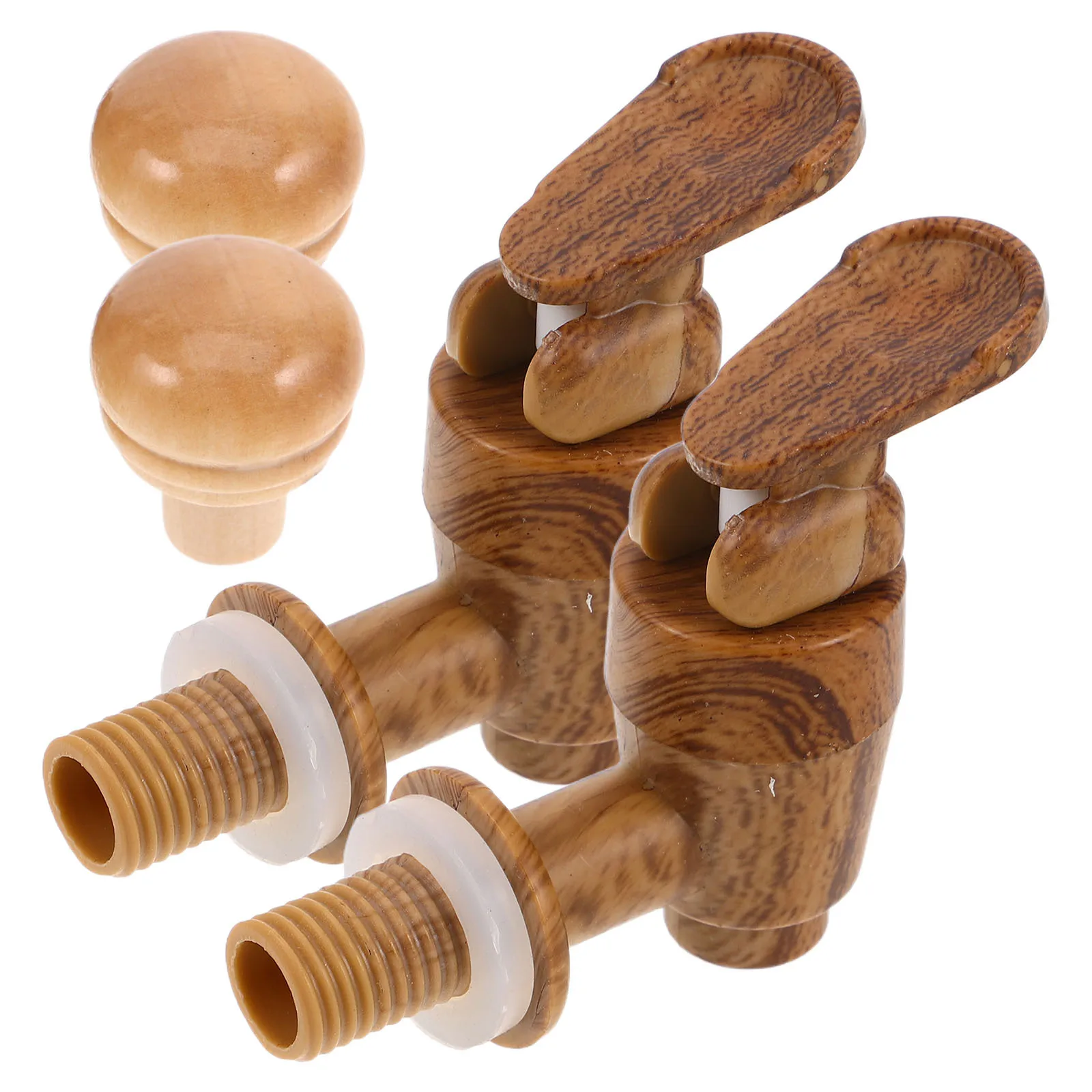 

2Sets Wine Barrel Faucet Stopper Replacement Kit Long-Lasting Plastic Spigot Seal Wine Bucket Accessory Spare Part