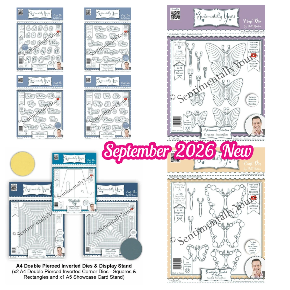September 2026 New Elegance Butterflies Sentimentally Yours Stamps Cutting Dies Scrapbook Journal Handmade Card Making DIY Craft