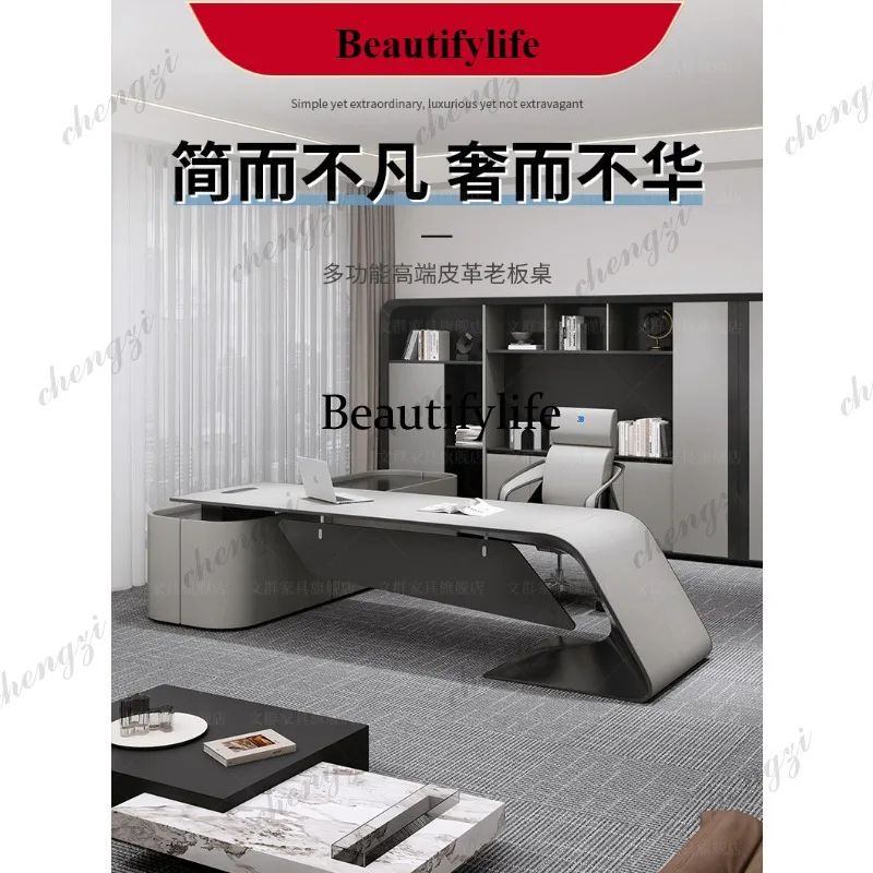 E153 Boss President's Desk Light Luxury Modern Villa Large Class Desk Office Single Leader Office Desk and Chair