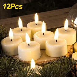 6/12 pezzi lampeggianti candele a LED alimentate a batteria tremolanti candele finte senza fiamma decorazione della festa nuziale di compleanno