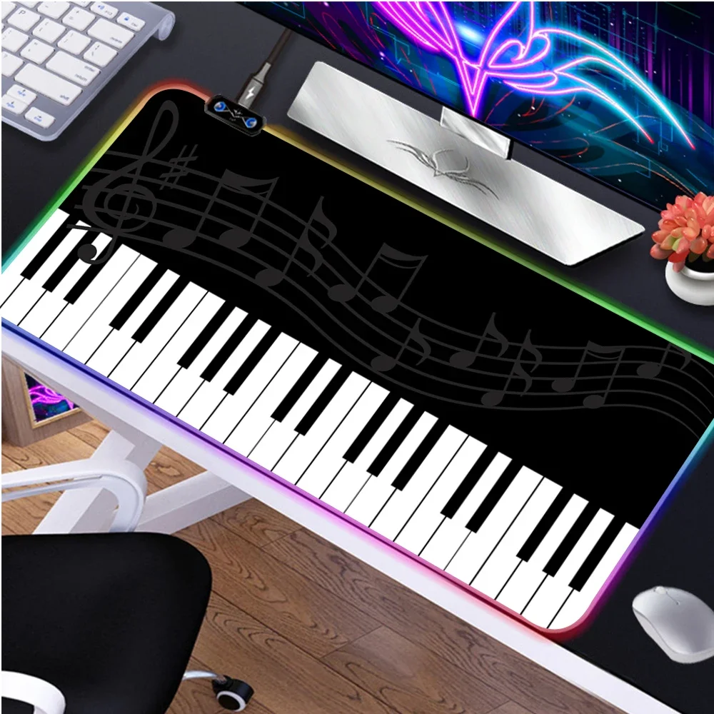 

Trend Vintage Music Notes Piano Gaming Mouse Pad PC Laptop Gamer RGB Mousepad Anime Antislip Mat Keyboard Desk Mat For Overwatch