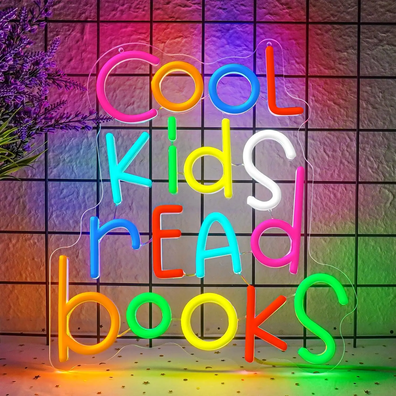 

Cool Kids Read Books Neon Sign Art Wall Light USB LED Neon Light for Kids Room Reading Corner Classroom Bedroom Decoration Gift