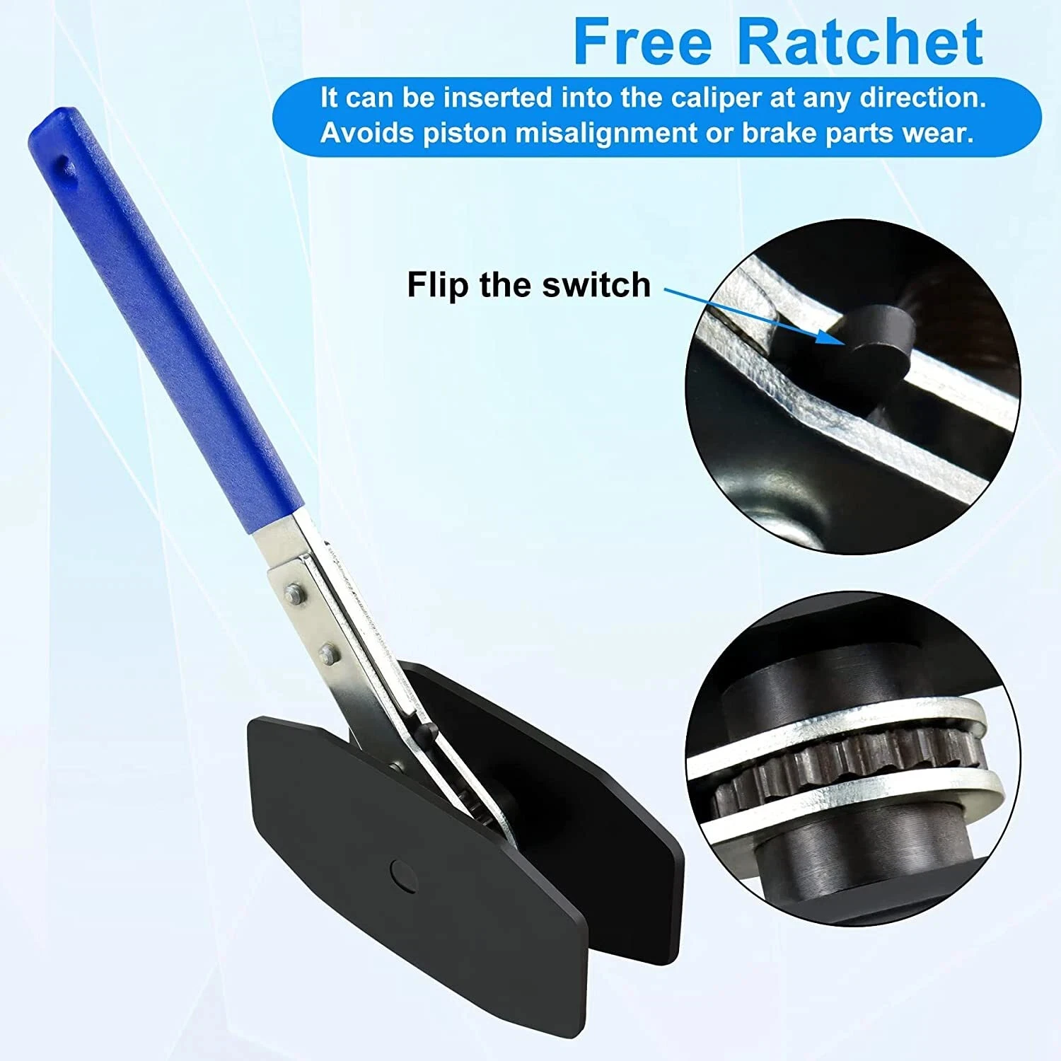 

Brake Caliper Press Ratchet Brake Cylinder Adjustment Tool Wrench Return Tool Car Ratchet Brake Piston Brake Caliper Wrench