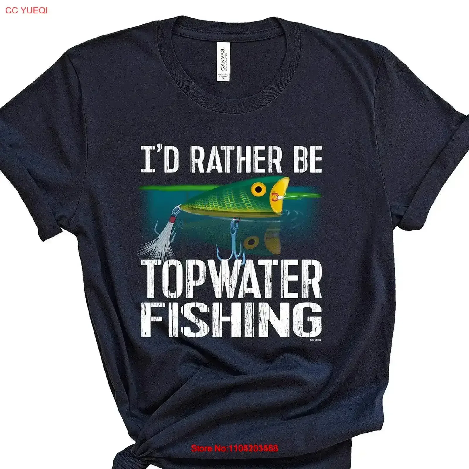 

Fishing T Shirt I'd Rather Be Topwater For Fisherman Love Lures Poppers Funny Humor vintage Washed Comfortable fashion graphic