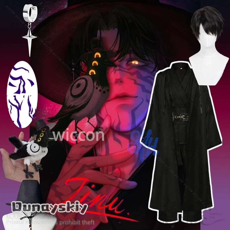 

Jinu sajaboy﻿ Cosplay Handsome Idol Stage Uniform For Anime Movie Kpop Demon Korea Hat Vampire Goth All Black Suit Halloween Cos
