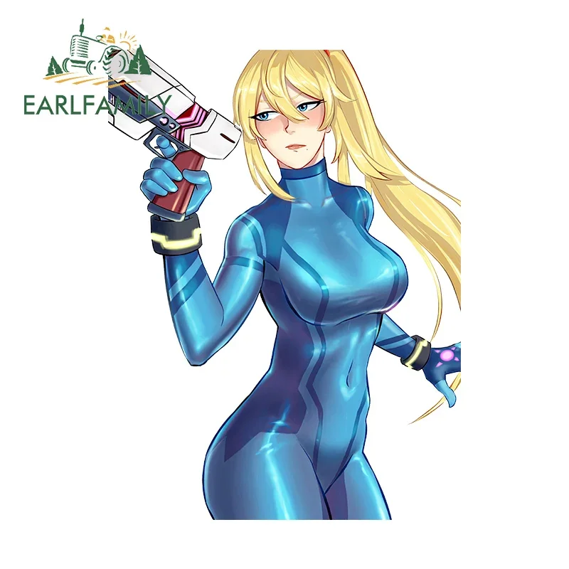 

EARLFAMILY 13cm x 9.8cm for Samus Aran Game Creative Car Stickers Windshield Scratch Proof Decal ATV Interesting JDM Accessories