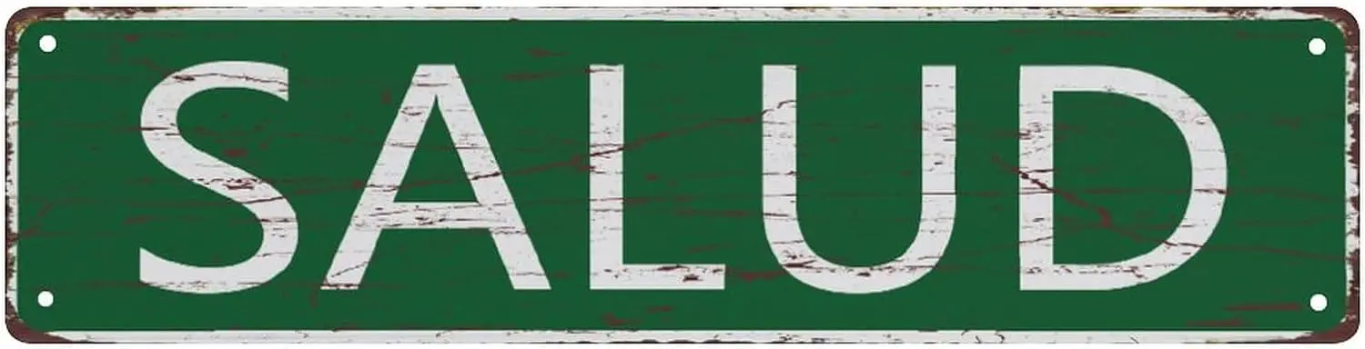 Street Sign Salud Retro Metal Tin Signs 16X4 Inch For Shop Yard Man Cave Garage Outdoor Funny Wall Decor Decorative Poster Plate