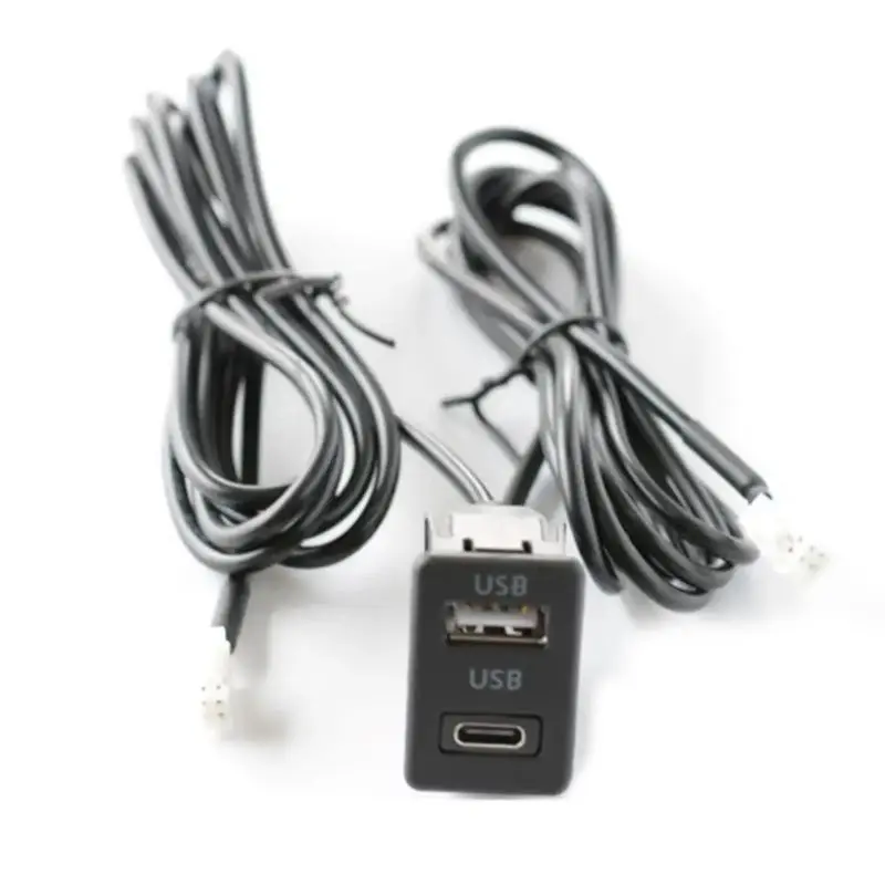 【Price Drop !!】-Car Dash Mount USB+TYPE-C Port Panel Interface Extension Cable Adapter Car Dashboard Vehicle Navigation USB Sock