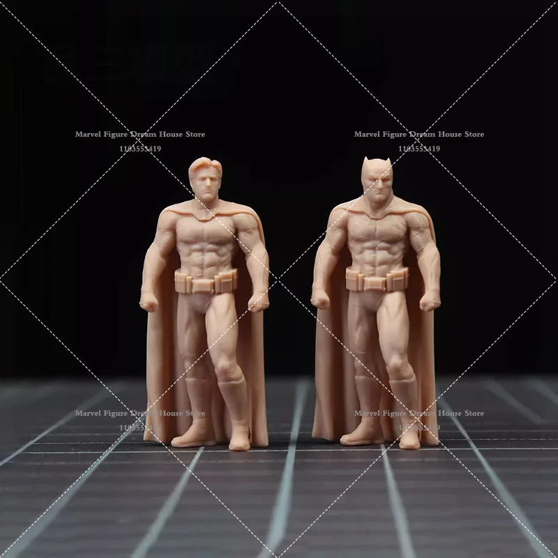 DIY Un-panited 1/64 1/43 Scale Miniature Scene Doll White Model Batman Ben Affleck Action Figure Full Set Model Toys