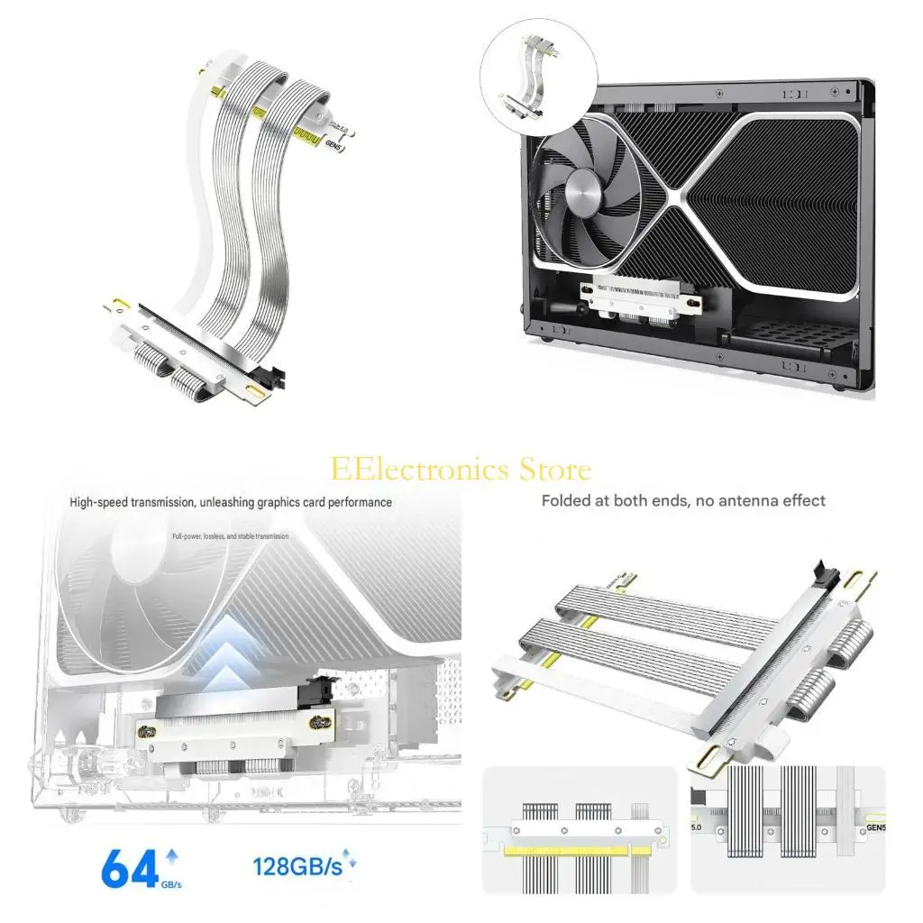 B03C PCIe 5.0 x16 Flat Ribbon GPU Cable for SFF Desktop Build Planning