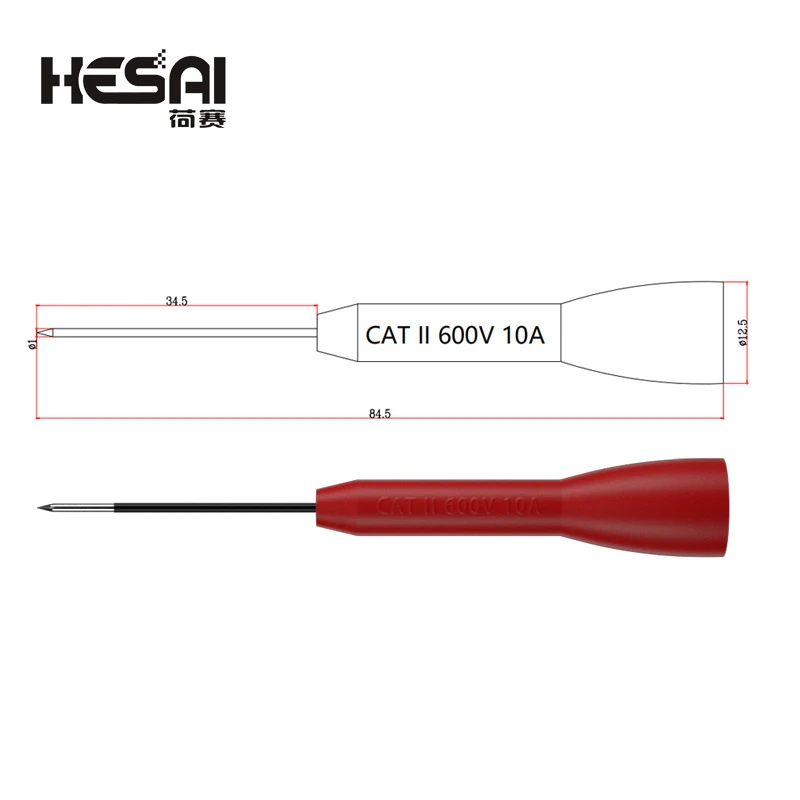 30V Car Multimeter Test Probe Pins Stainless Steel Insulation Wire Piercing Needle Tip for Socket Plug