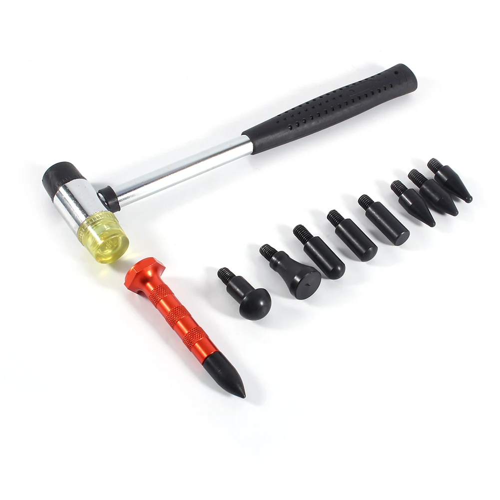 

Paintless Dent Tool Tap Down Kit Tap Down Pen Tools Dent Ding Hammer 9 Heads Tap Down Kit Knockdown Tool Paintless Hail Removal