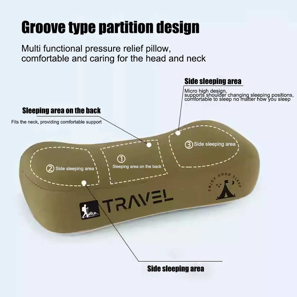 Soft Slow Rebound Memory Foam Pillow Outdoor Camping Travel Cervical Pillow Portable NoonBreak Pillow Neck Support Pillow