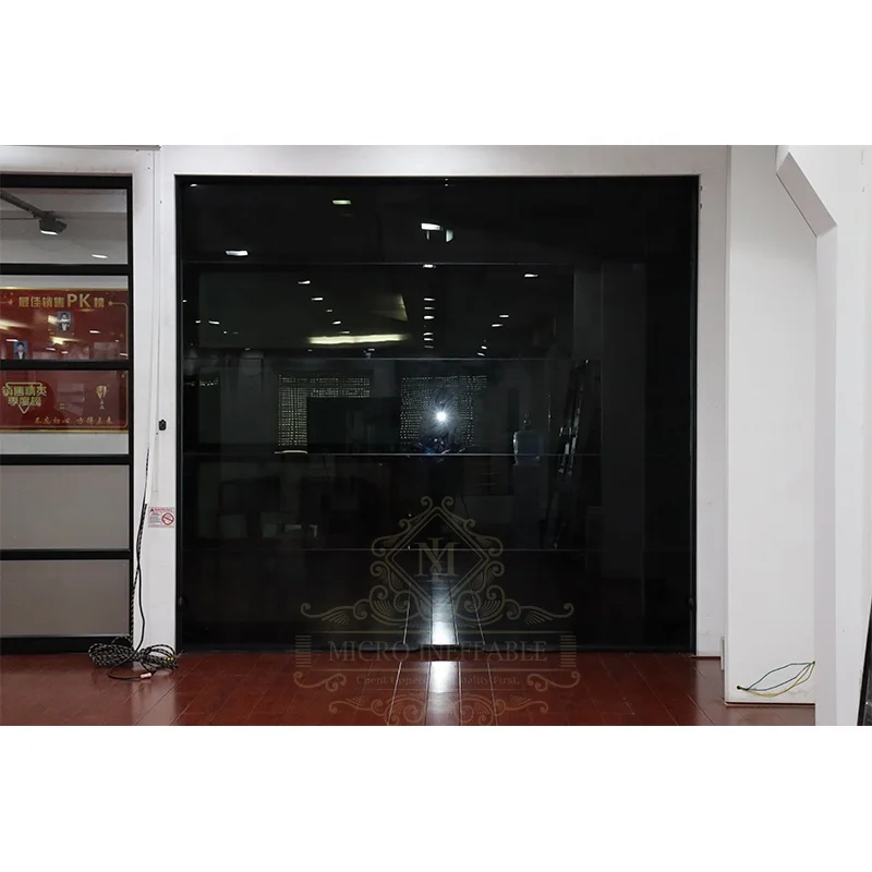 Customized Garage Door Glass Panel Aluminum Frame Insulated Black Glass Remote Control Garage Door