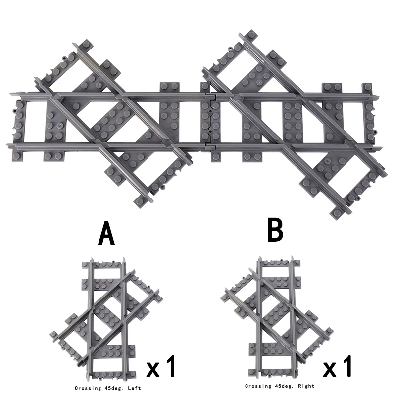 Stadstreinen Flexibele tracks Gevorkte rechte gebogen zachte rails Spoorschakelaar Bouwsteenbakstenen Kinderen DIY High-tech creatief speelgoed
