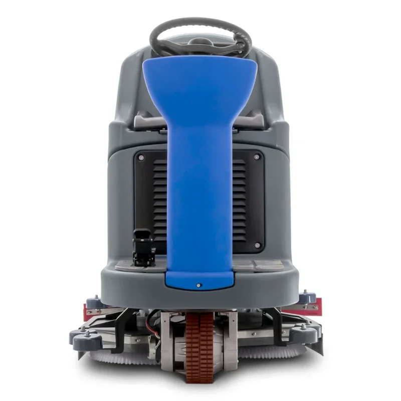 Ride-on floor scrubber, factory industrial cleaning workshop,  fully automatic mopping and brushing machine