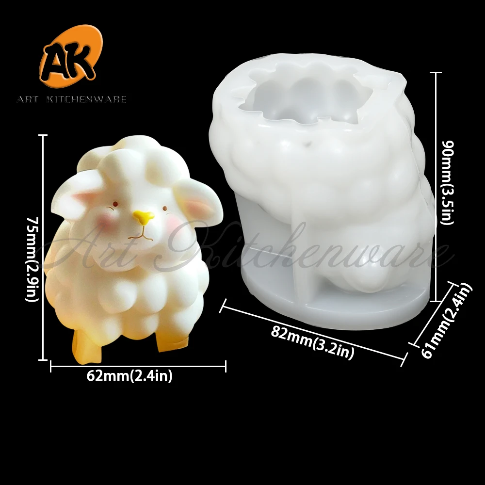 Scented Candle Mold DIY Baby Sheep Candle Silicone Casting Mold Handmade Candle Soap Making Wax Mold Handcraft Home Decoration