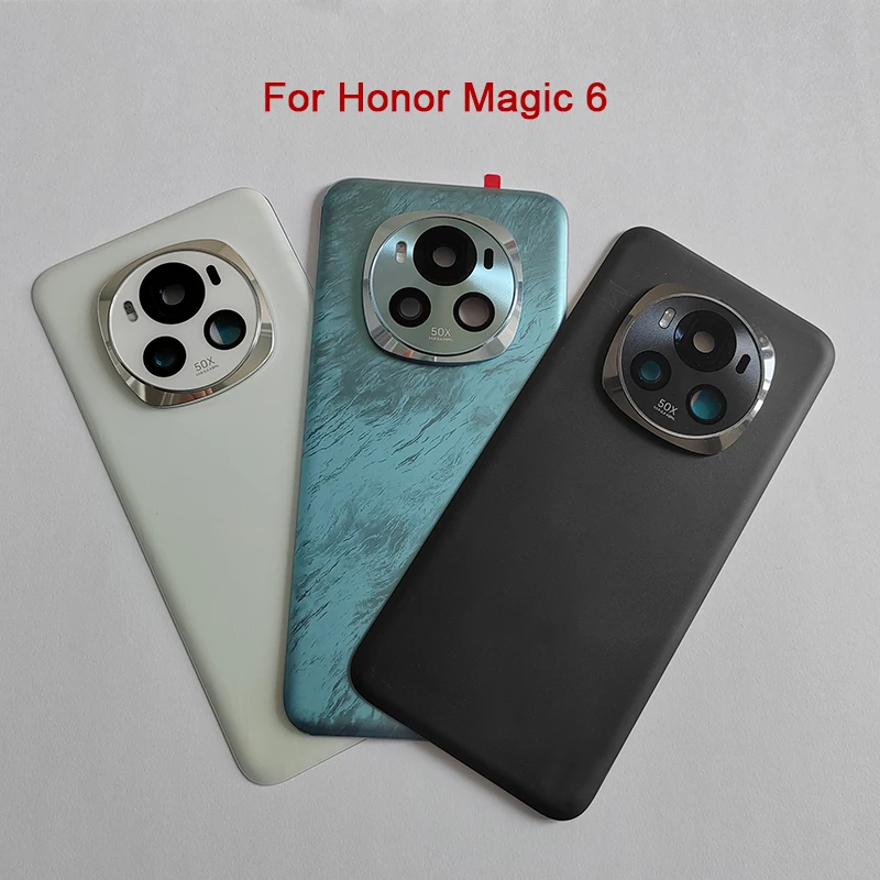 

A+++ Back Glass Battery Cover For Honor Magic 6 Magic6 with Camera Lens Rear Door Housing Case Replacement & Adhesive