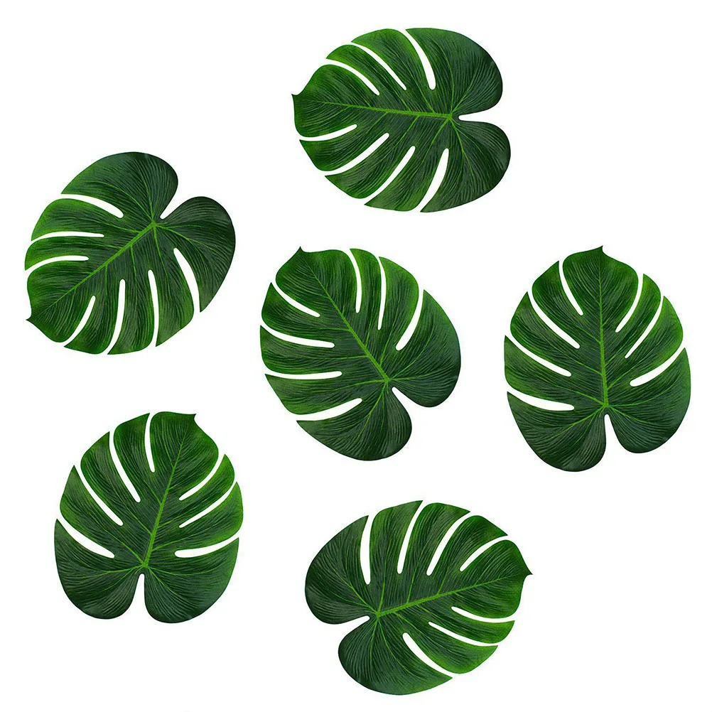 

90 Pcs Turtle Back Leaf Decoration Set Beach Party Decorations Home Supplies Fake Monstera Simulation Artificial
