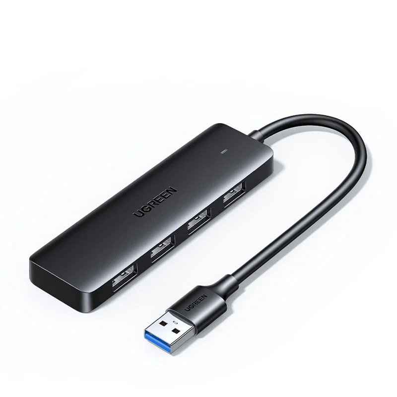 UGREEN USB 3.0 Hub, 4-портовый USB-разветвитель Ультратонкий USB-расширитель для мыши, клавиатуры, флэш-накопителя, U-диска, принтера