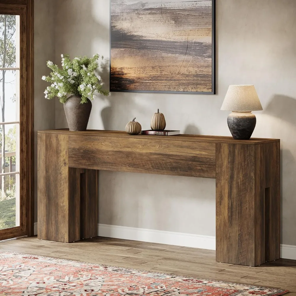 

71-Inch Farmhouse Style Console Table for Entryway, Living Room, and Hallway