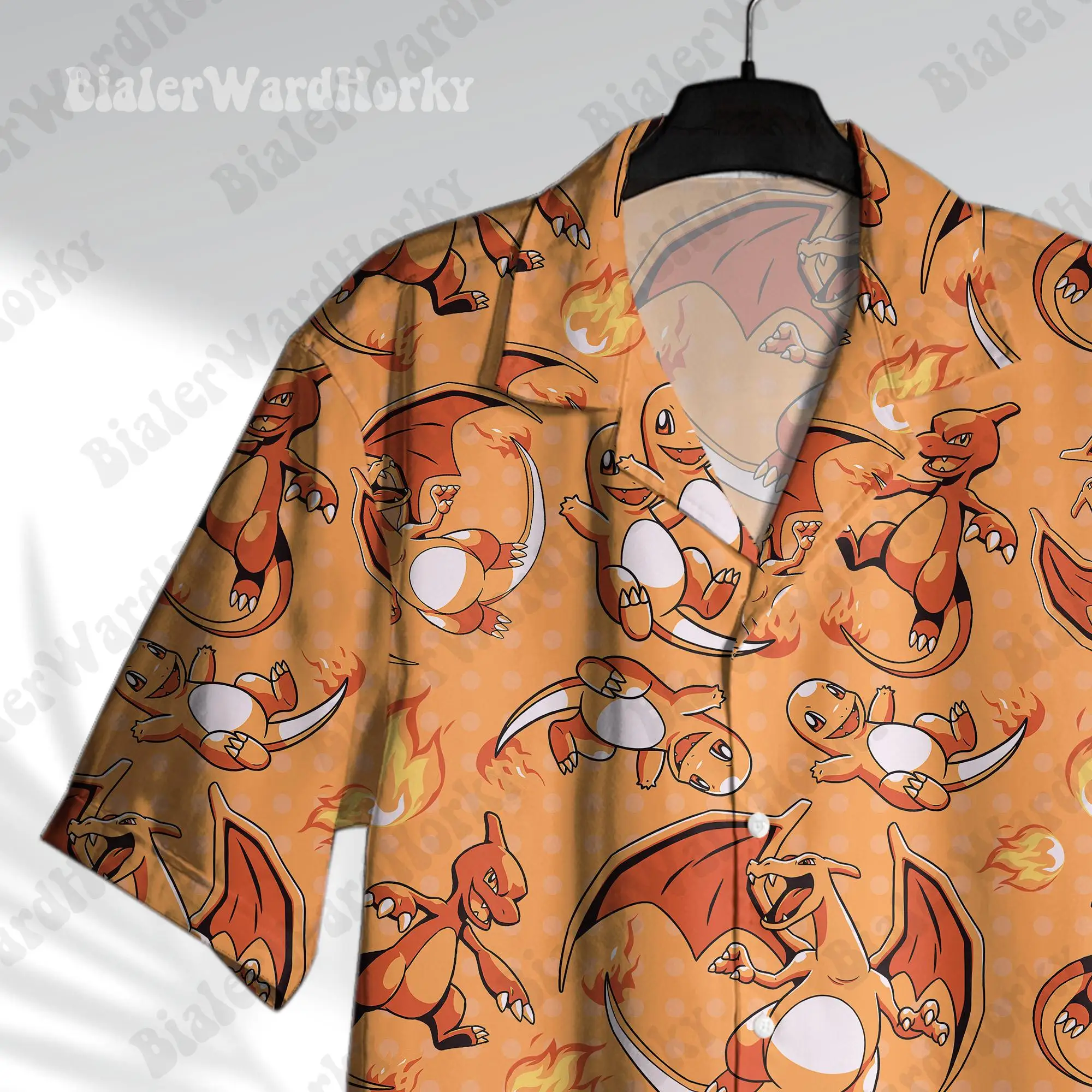 Pokémon Charizard Hawaiian Shirt Charmeleon Anime graphic Vacation Apparel Summer Men's T-Shirt Children's Clothing Tee Woman ﻿ view 4