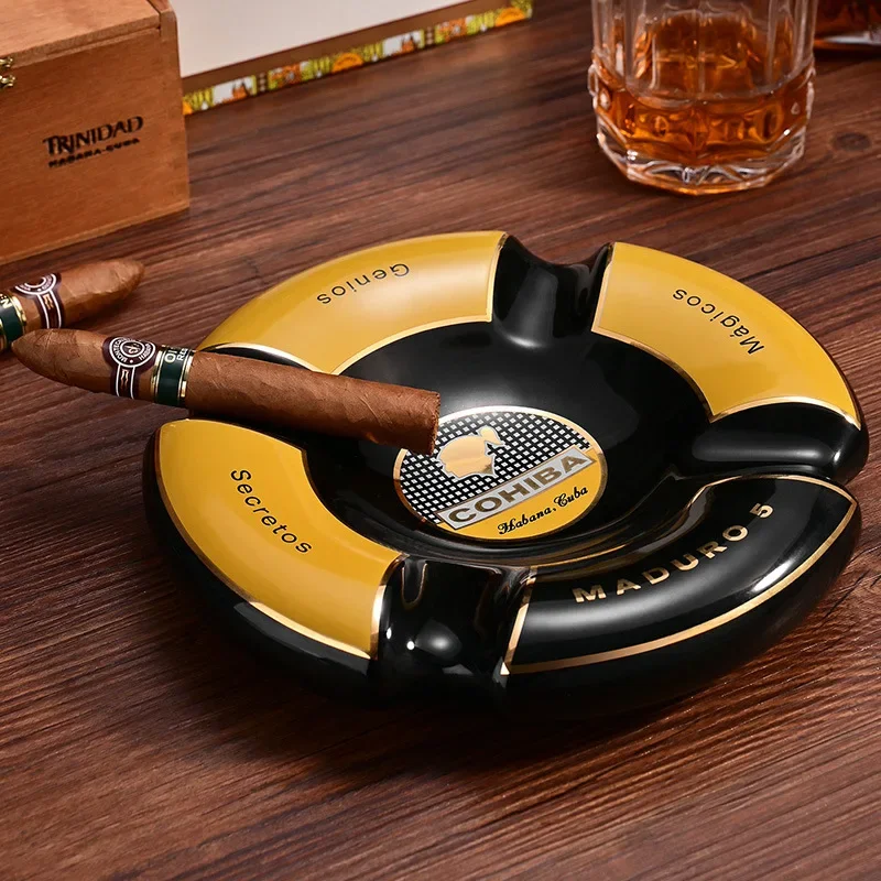 Cuban cigar ashtray four-slot ceramic creative personality fashion decoration ashtray