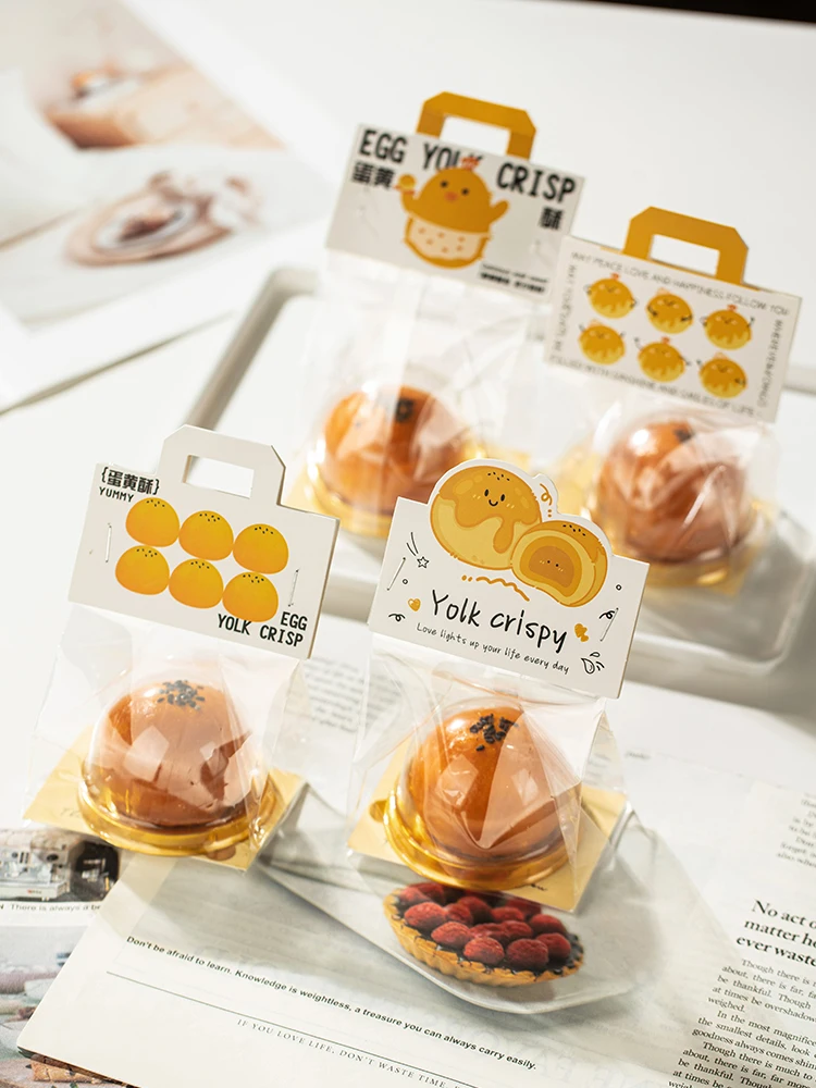 手作り単粒卵黄クリスプビスケット透明真空密封されたプラスチック包装箱シンプルな-diy-ペストリー包装袋