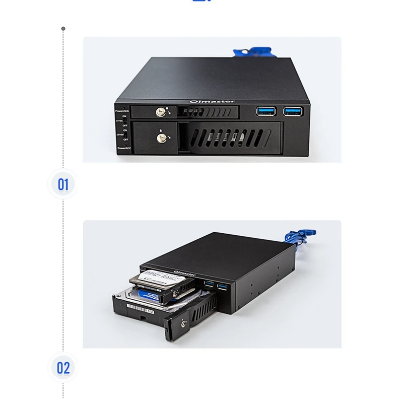 Oimaster MR-6203 Chassis Hard Disk Enclosure Dual-Disc Optical Drive Hard Disk Enclosure For 2.5/3.5 Inch Hard Disk Rack Bracket