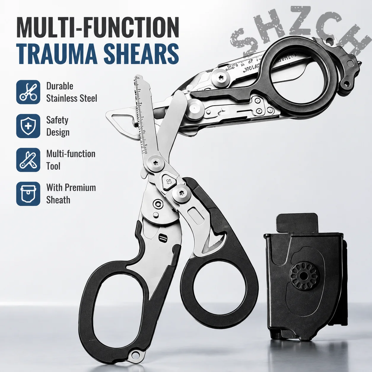 Foldable Tactical Scissors for Medical, EMS, and Electrical Professionals – Multi-Tool Survival Utility Shears