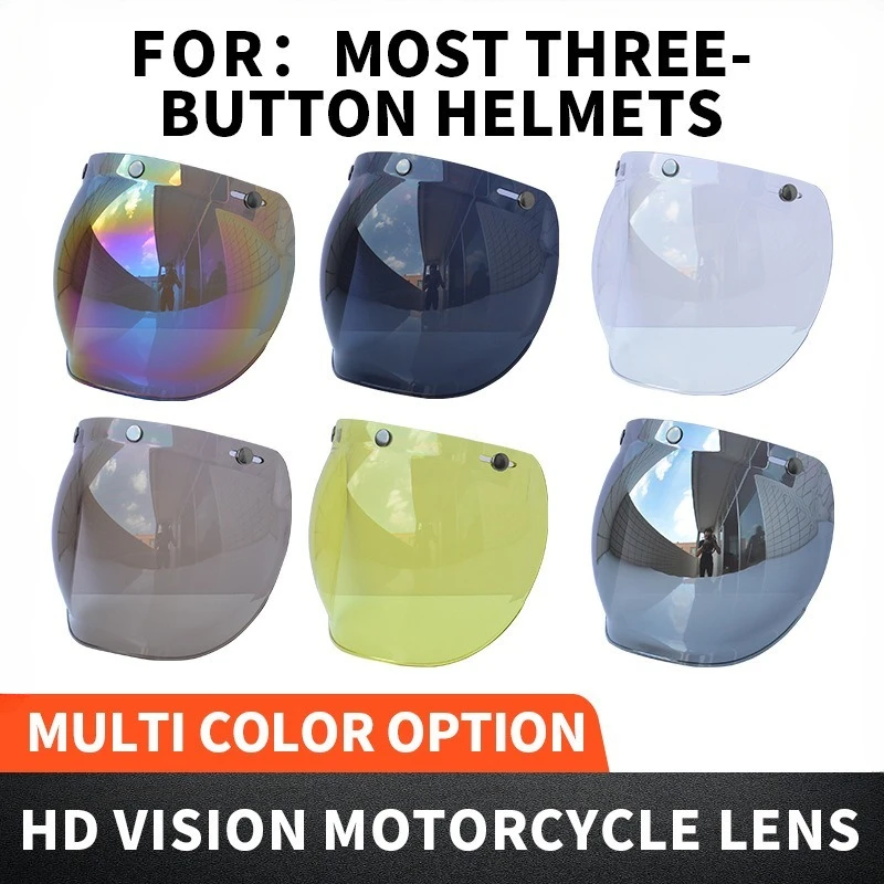 

New Helmet Lenses Bubble Shield Visors Helmet Accessories Authentic Bubble Mirror Motorcycle Helmets Three Button Type