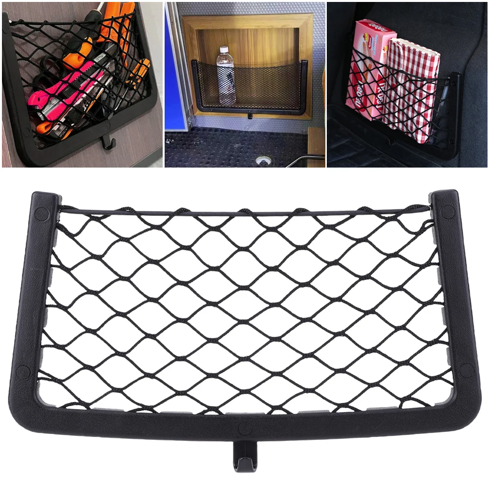 

Сетка для хранения автомобиля в рамке, сетчатый органайзер для автомобиля, эластичная сетка, органайзер для спинки сиденья автомобиля для автофургона, кемпера, внедорожника, автомобиля RV